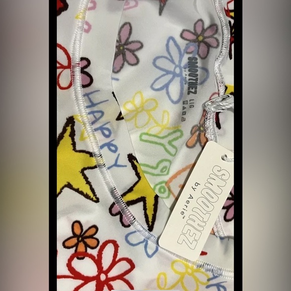 Aerie Smoothez Crop Top Bralette Large Star Graphic Print - Picture 5 of 6